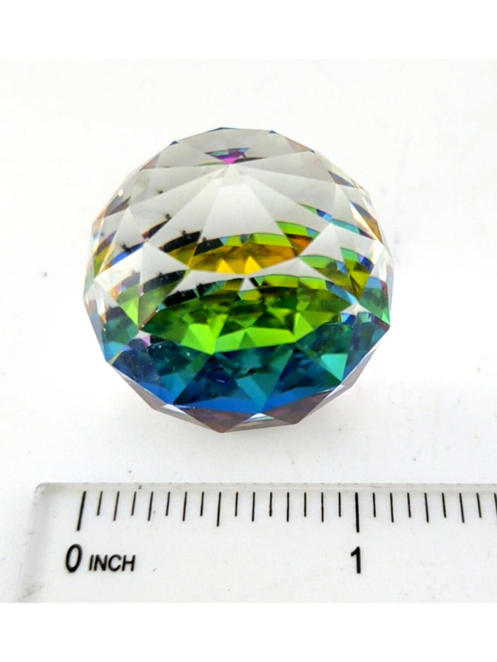 VTG Swarovski K9Crystal Vitrail Medium Round Prismatic Paperweight Rainbow Facet - Picture 10 of 12